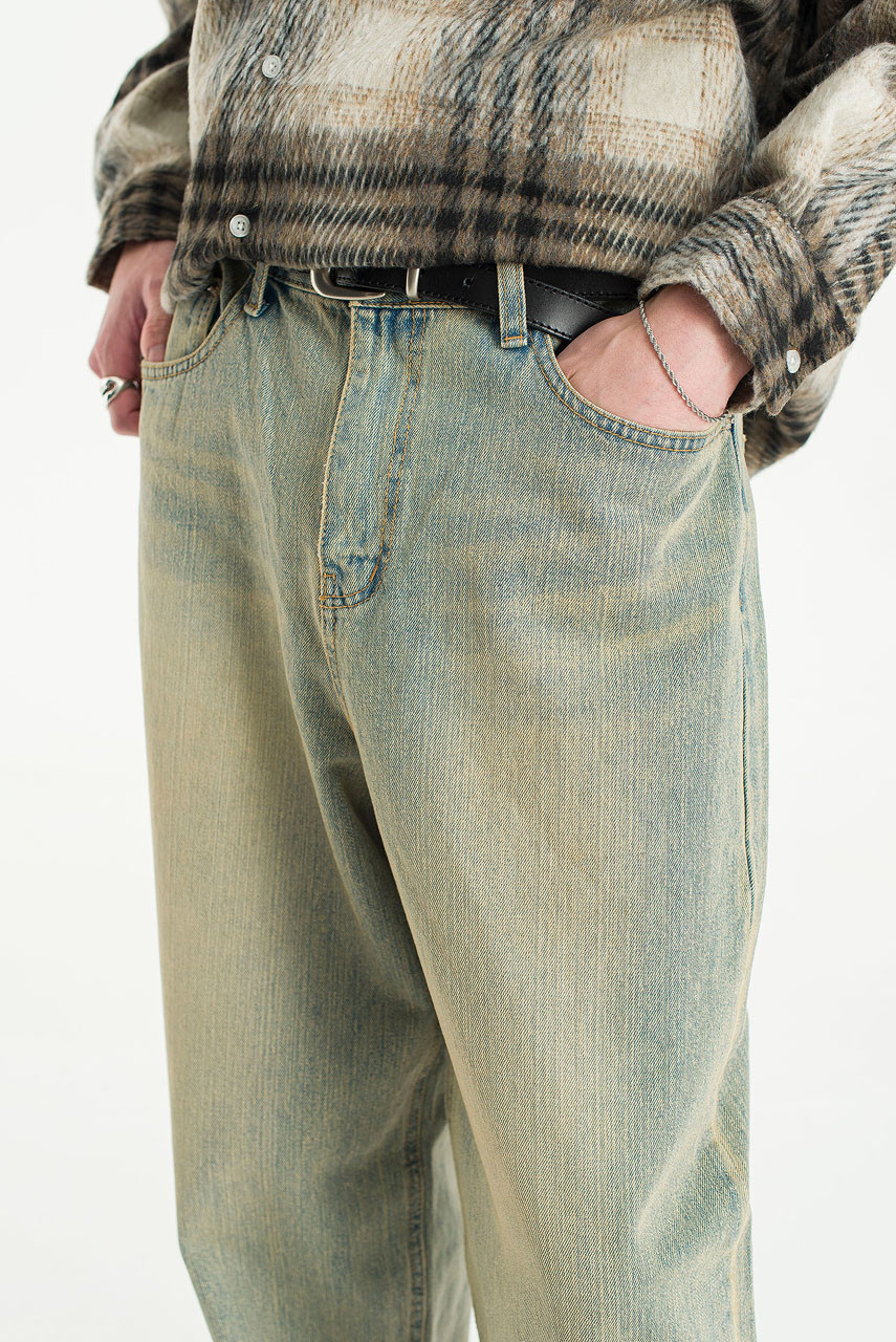 Menswear | Weathered Jeans, Dusty Blue