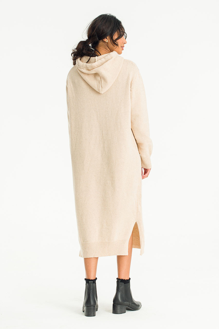 Camille Wool Hoody Dress, Oat