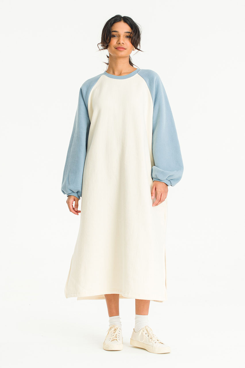 Fleece Raglan Dress, Blue