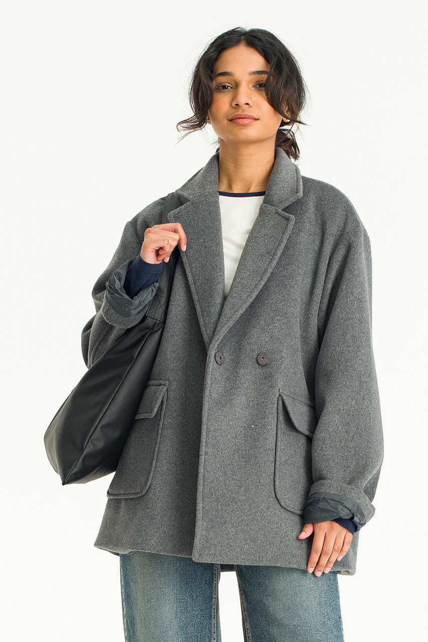 Manon Half Wool Coat, Grey