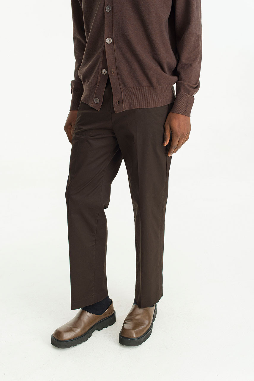 Menswear | Structured Banding Pants, Dark Mocha