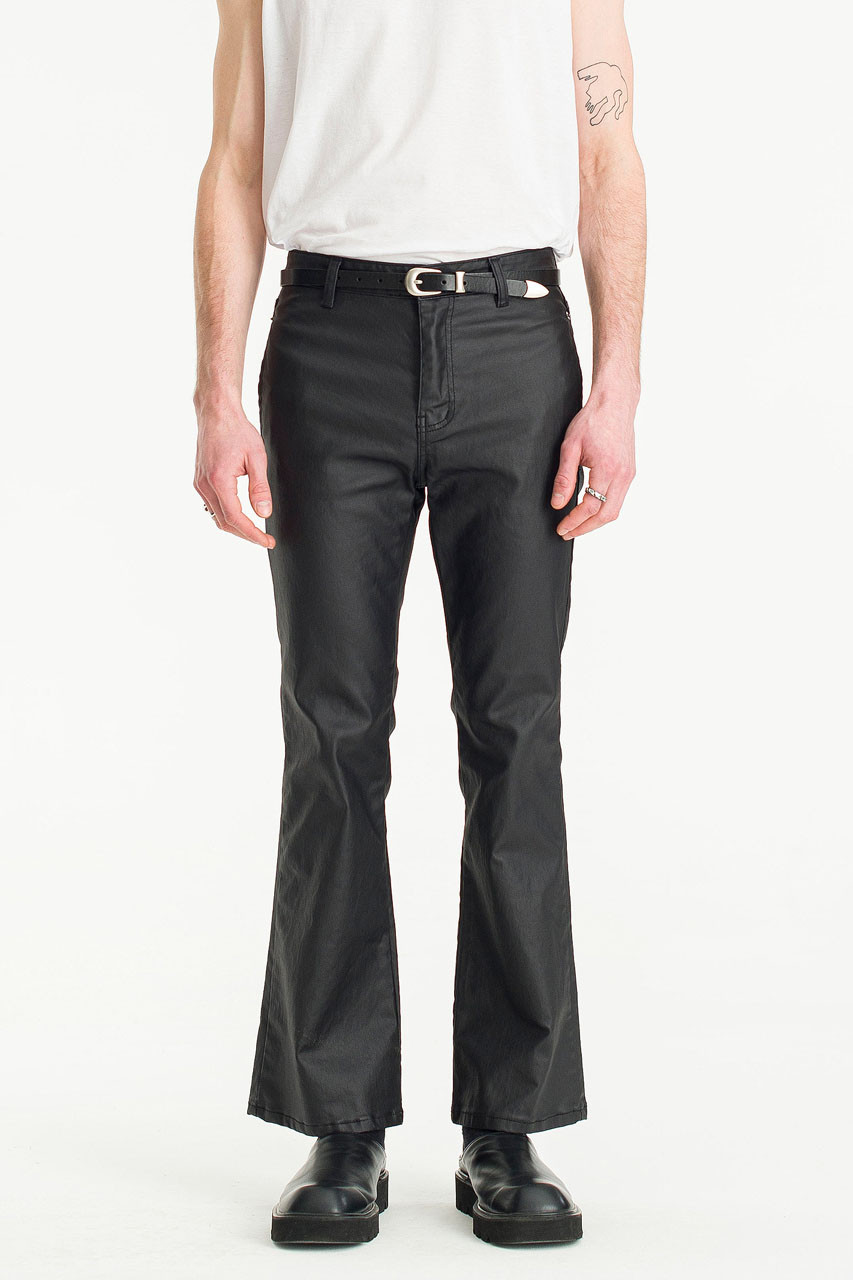 Menswear | Coated Bootcut Jeans, Black