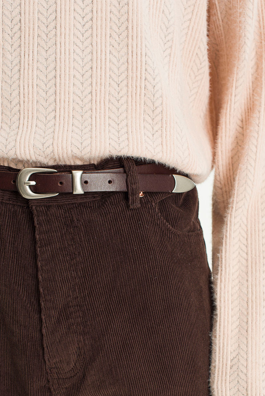 Menswear | Rodeo Leather Belt, Dark Brown