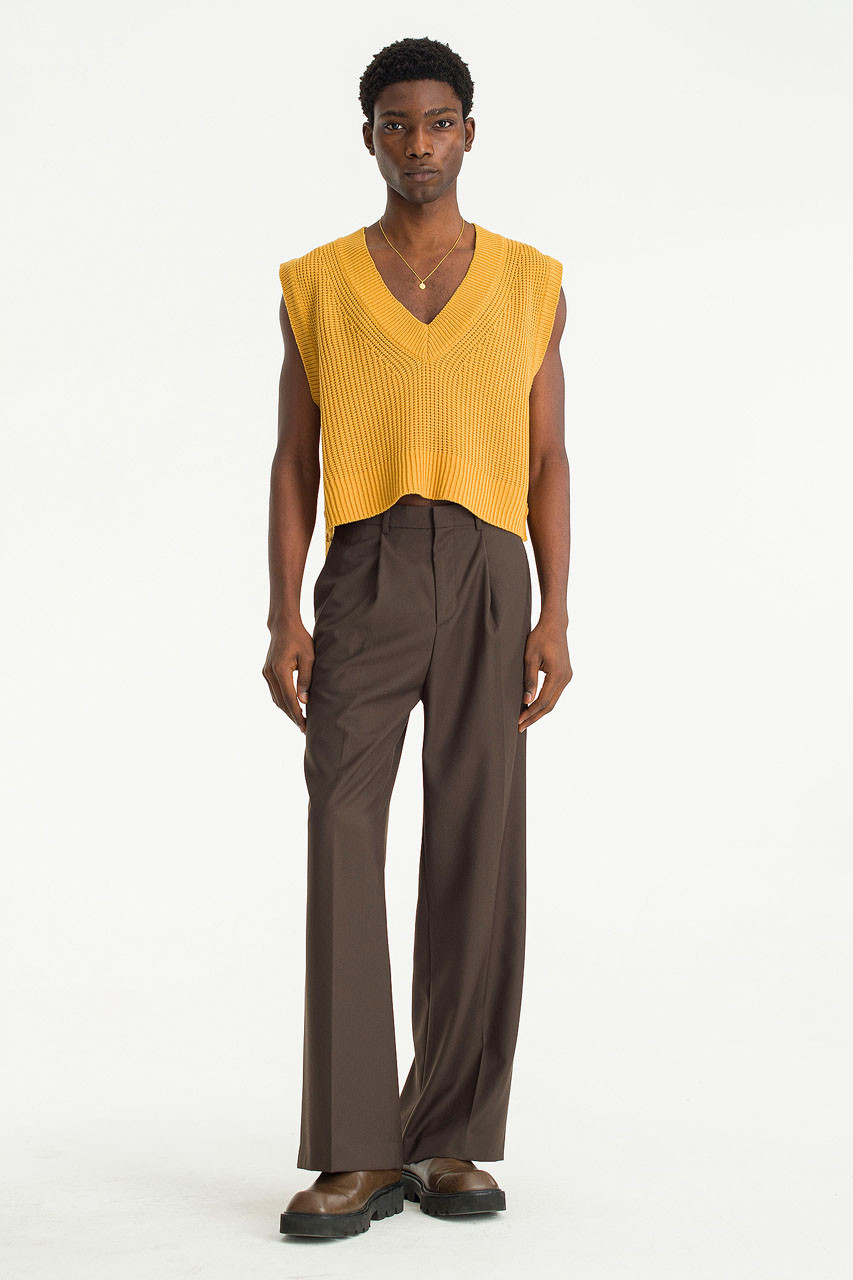 Menswear | Cropped Knit Vest, Sunflower