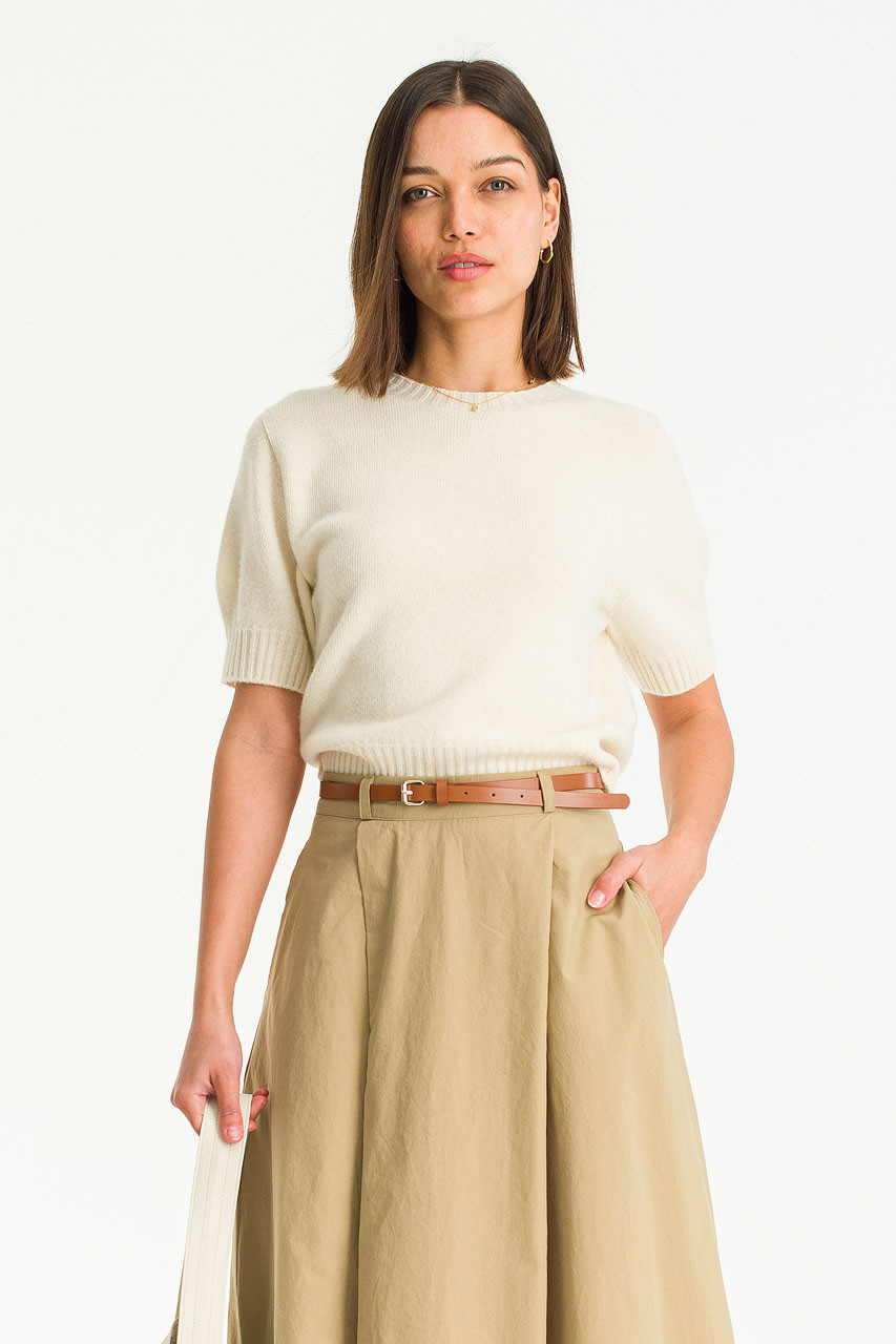 Momo Seamless Short Sleeve Jumper, Ivory