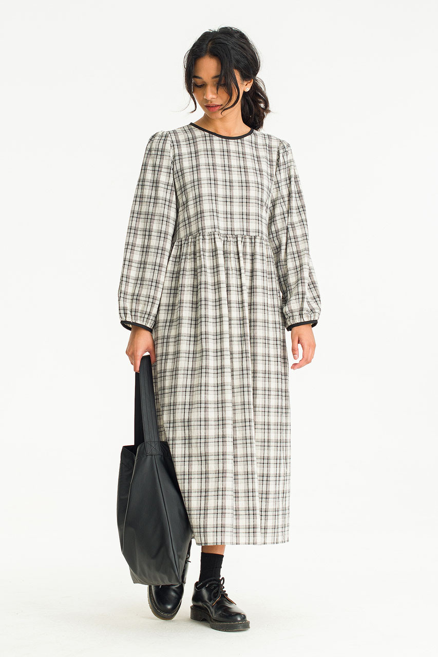 Lucia Check Dress, Black