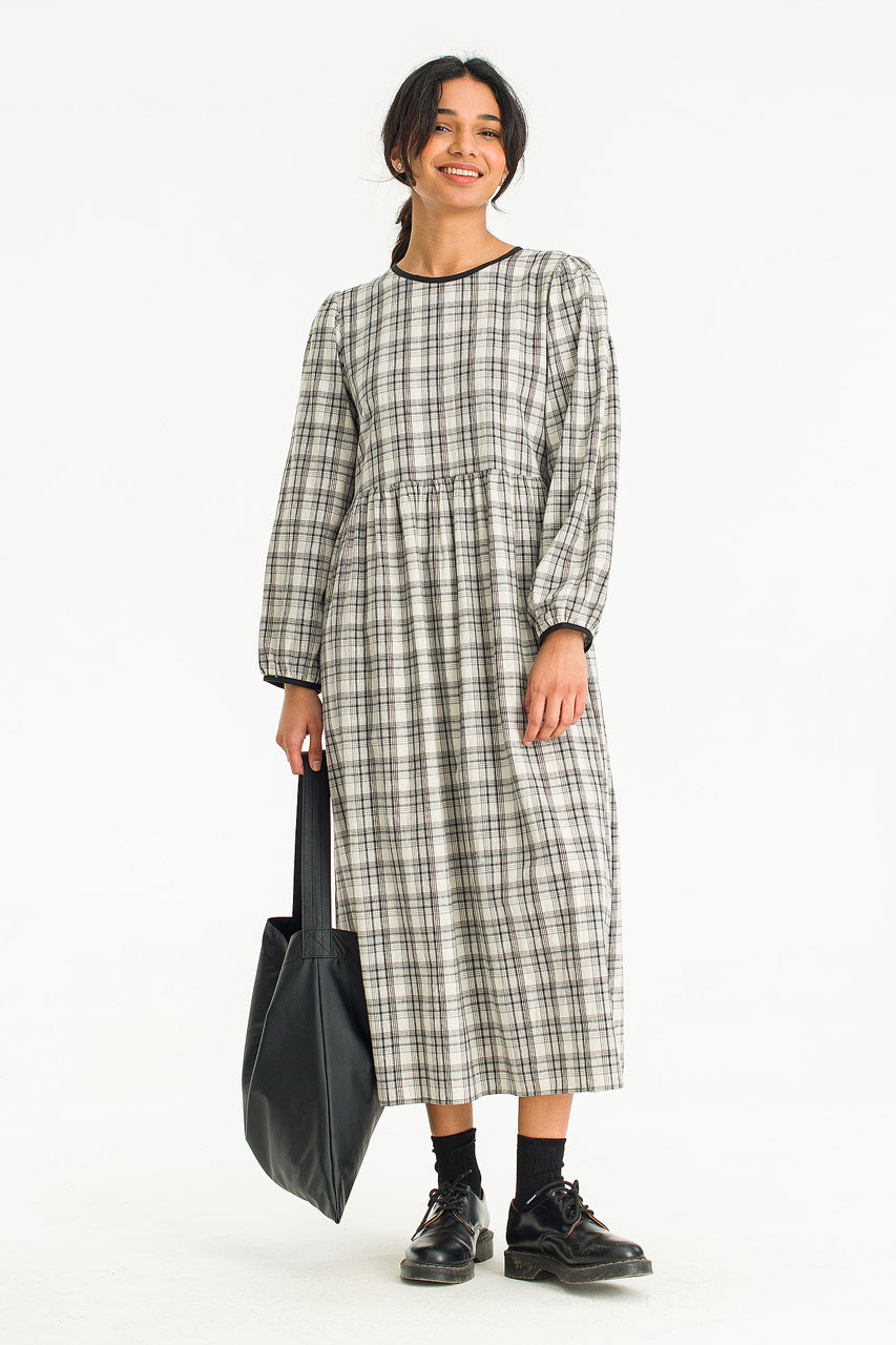 Lucia Check Dress, Black