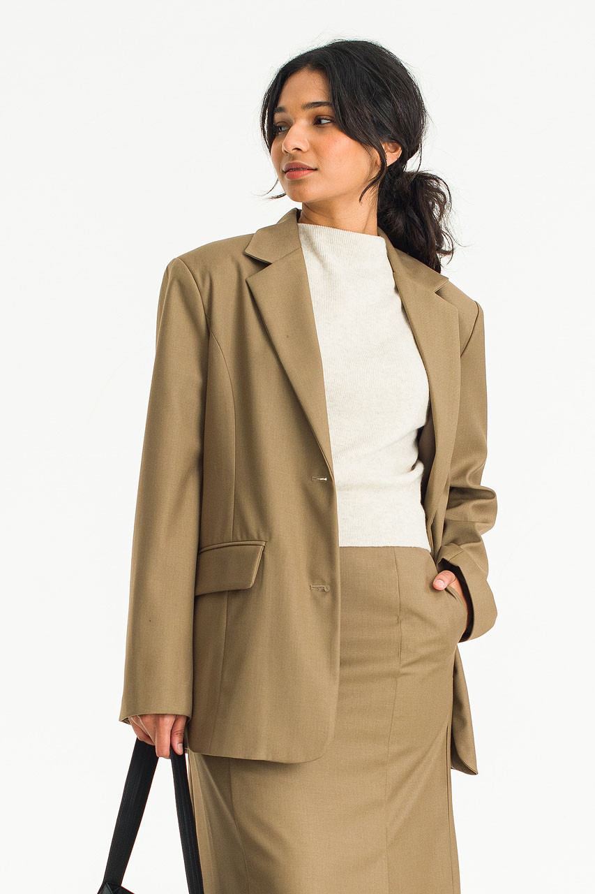 Maya Slit Jacket, Mocha