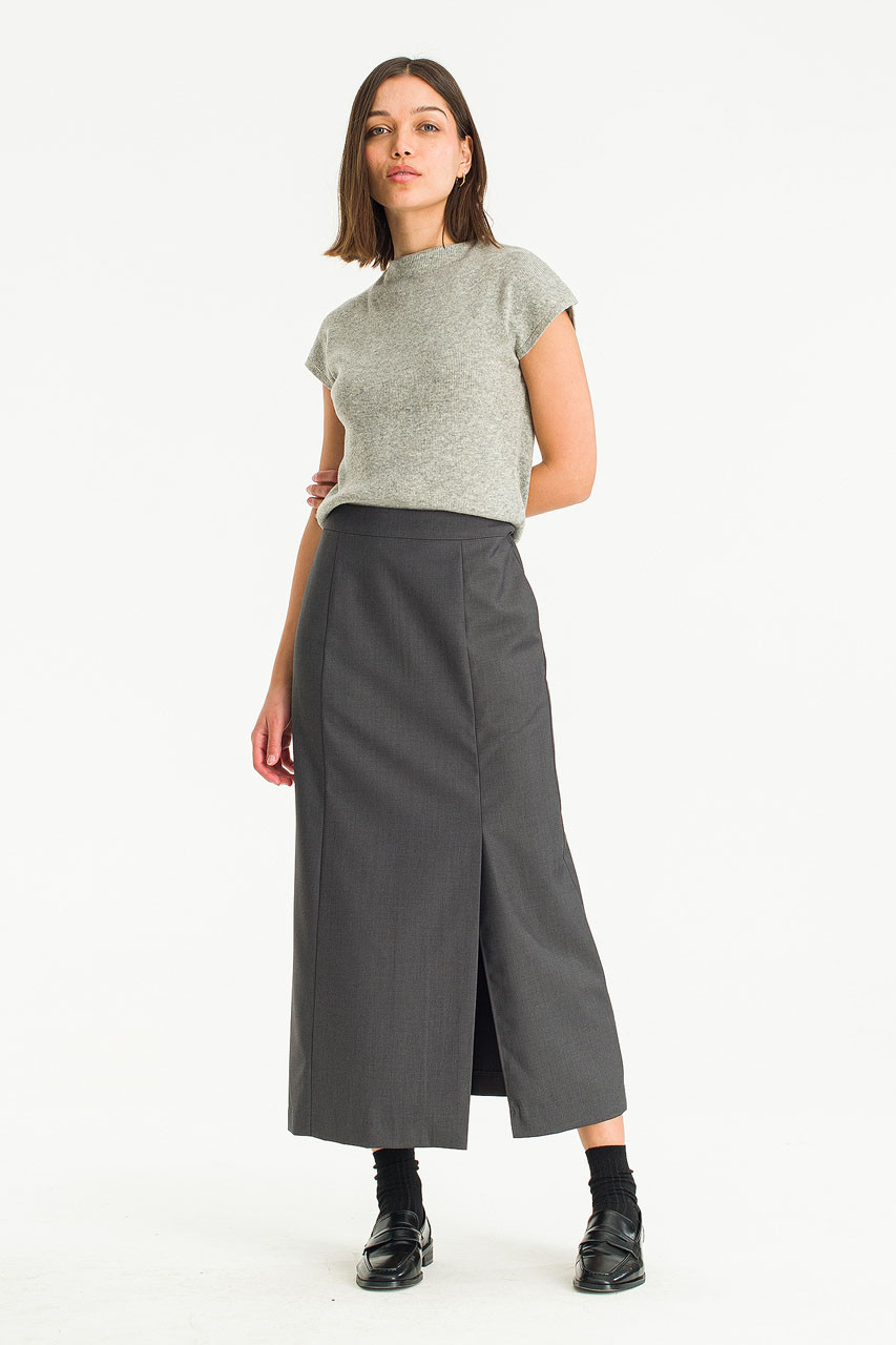 Maya Slit Skirt, Grey