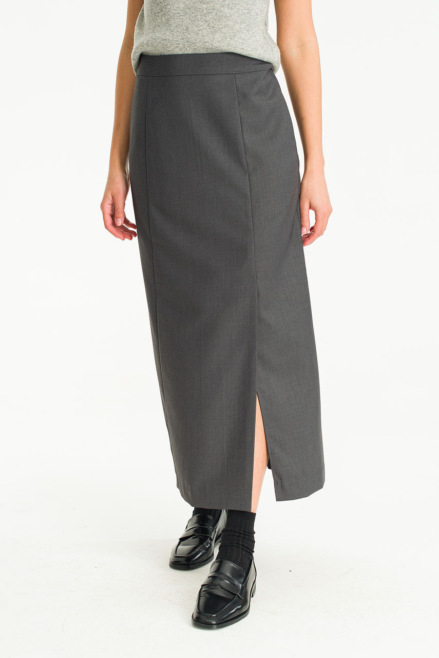 Maya Slit Skirt, Grey