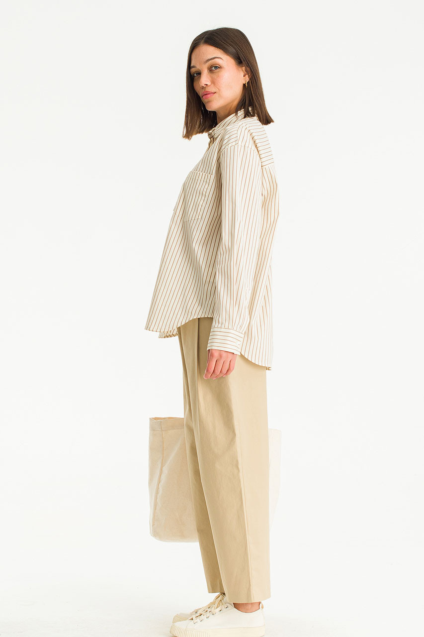 Manon Stripe Shirt, Beige