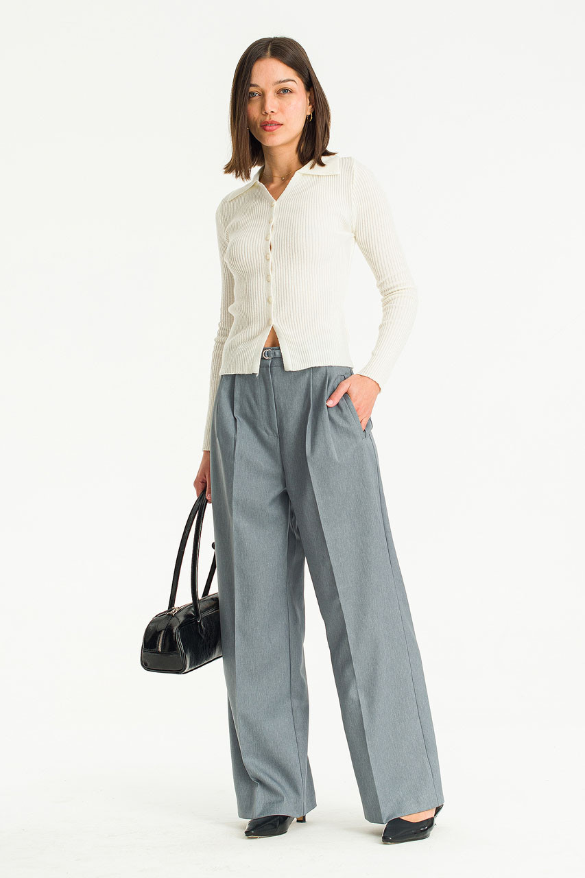 Paloma Belted Pants, Grey