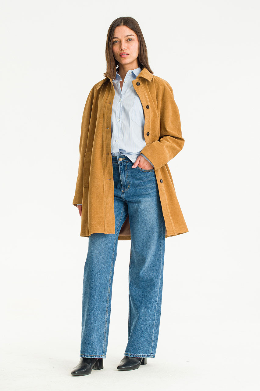 Kieth Faux Suede Coat, Camel