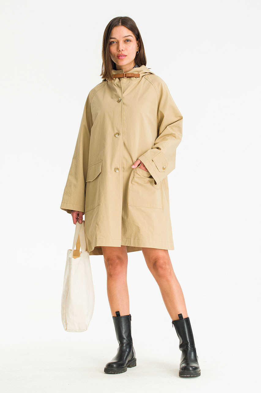 Momo Cotton Hoody Coat, Beige