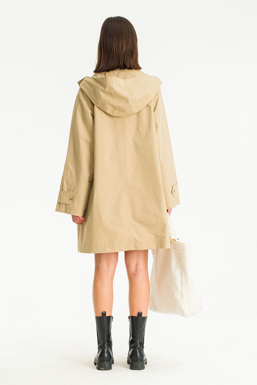 Momo Cotton Hoody Coat, Beige