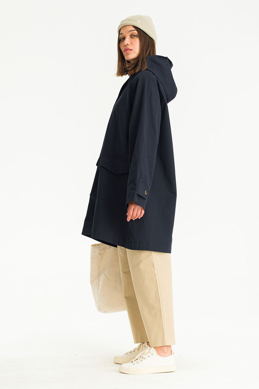 Momo Cotton Hoody Coat, Navy