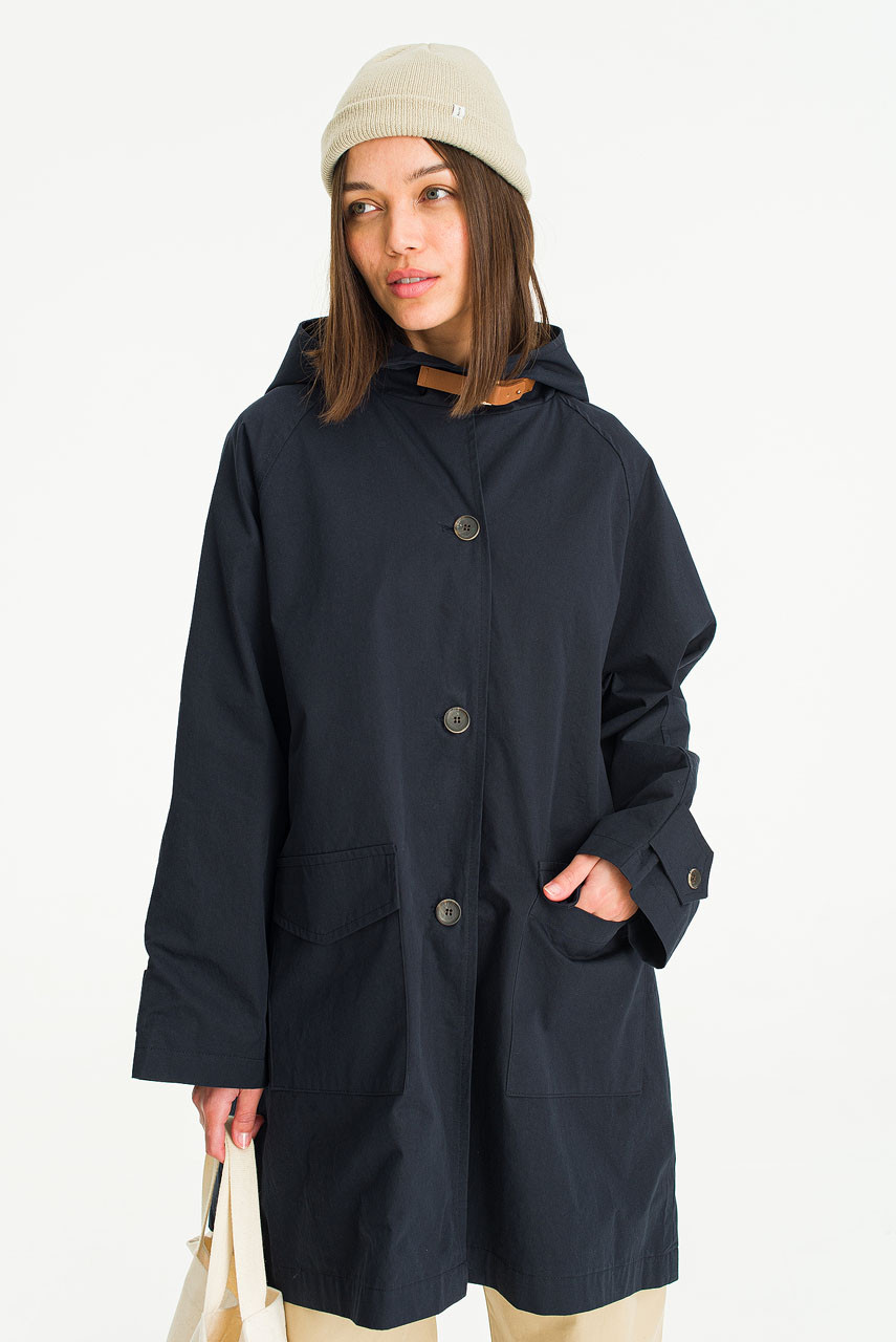 Momo Cotton Hoody Coat, Navy