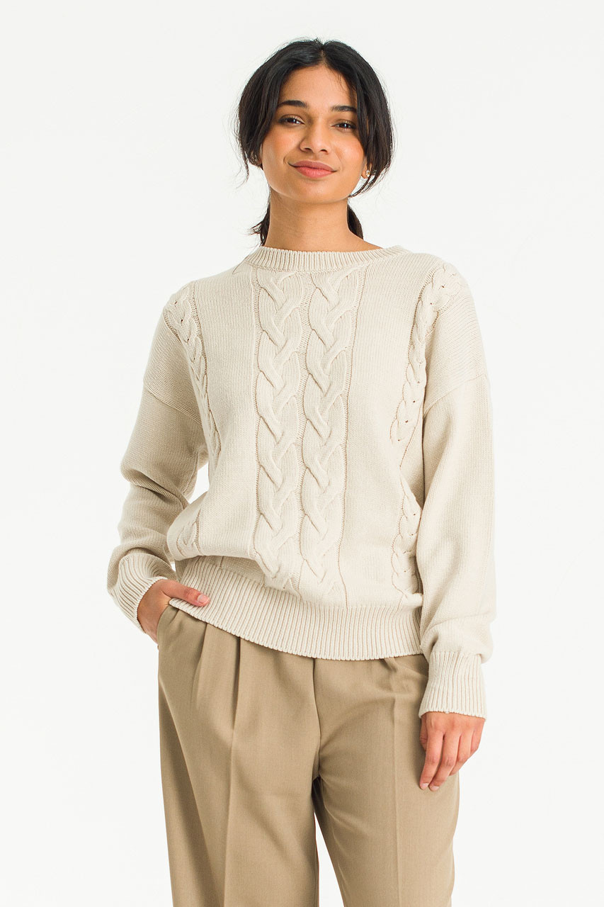 Cable Point Jumper, Light Beige