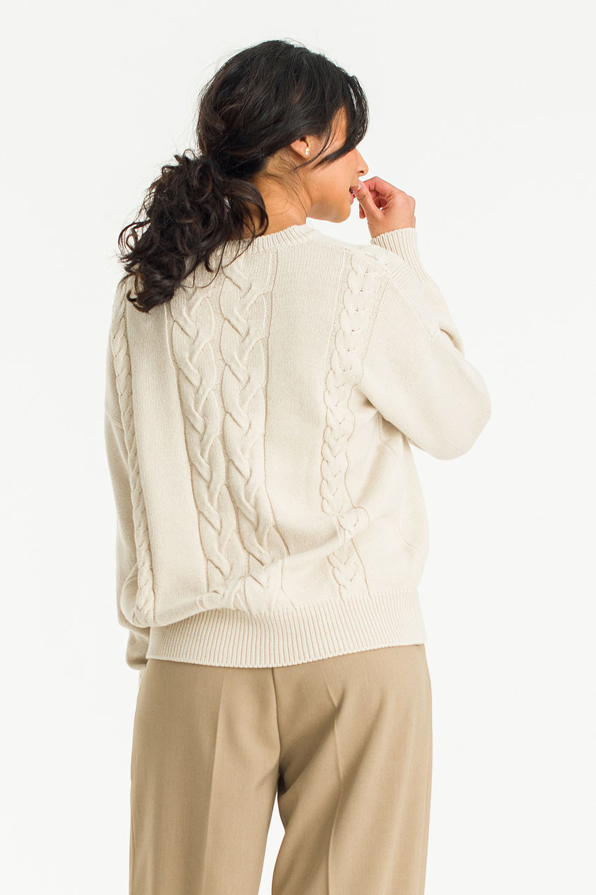 Cable Point Jumper, Light Beige