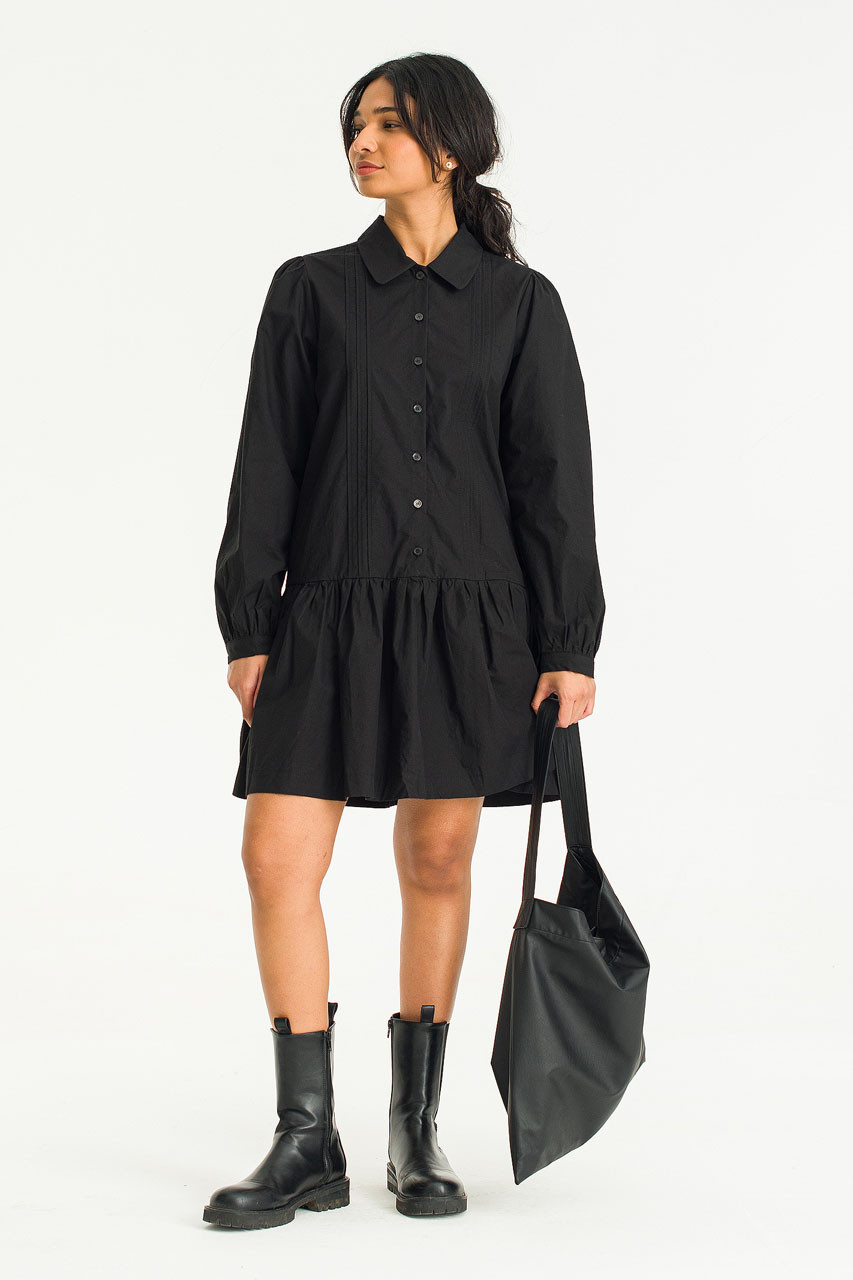 Daniela Mini Shirt Dress, Black