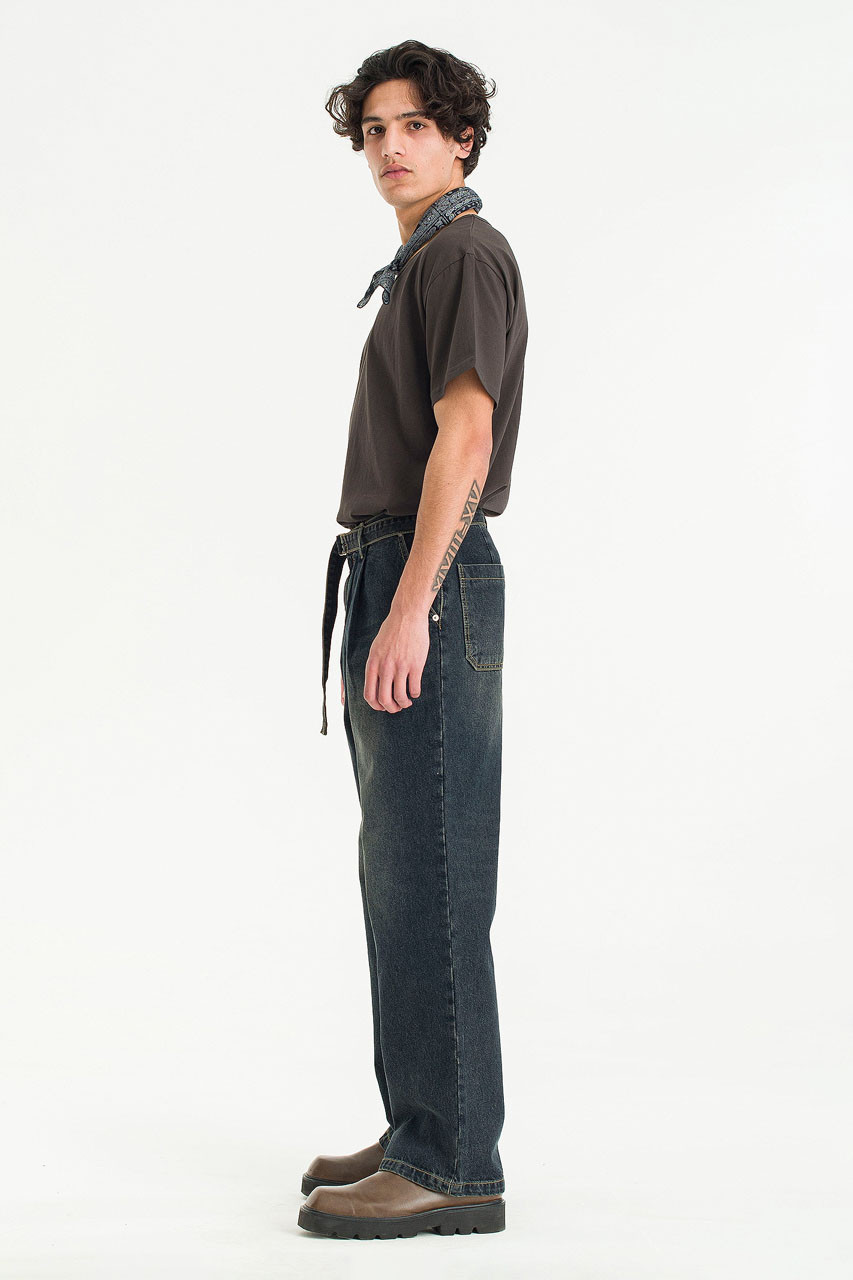 Menswear | Belted Jeans, Indigo