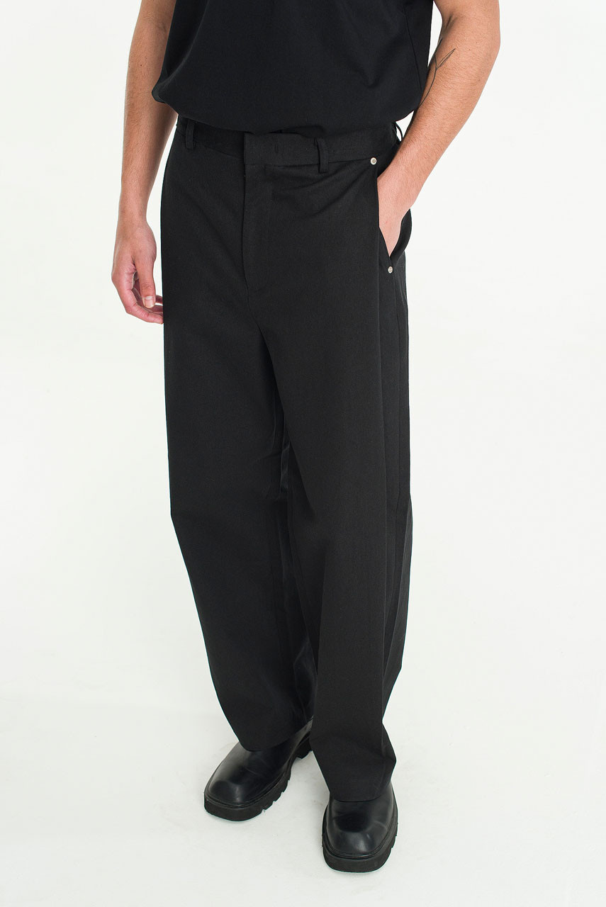 Menswear | Deep Pleat Pants, Black