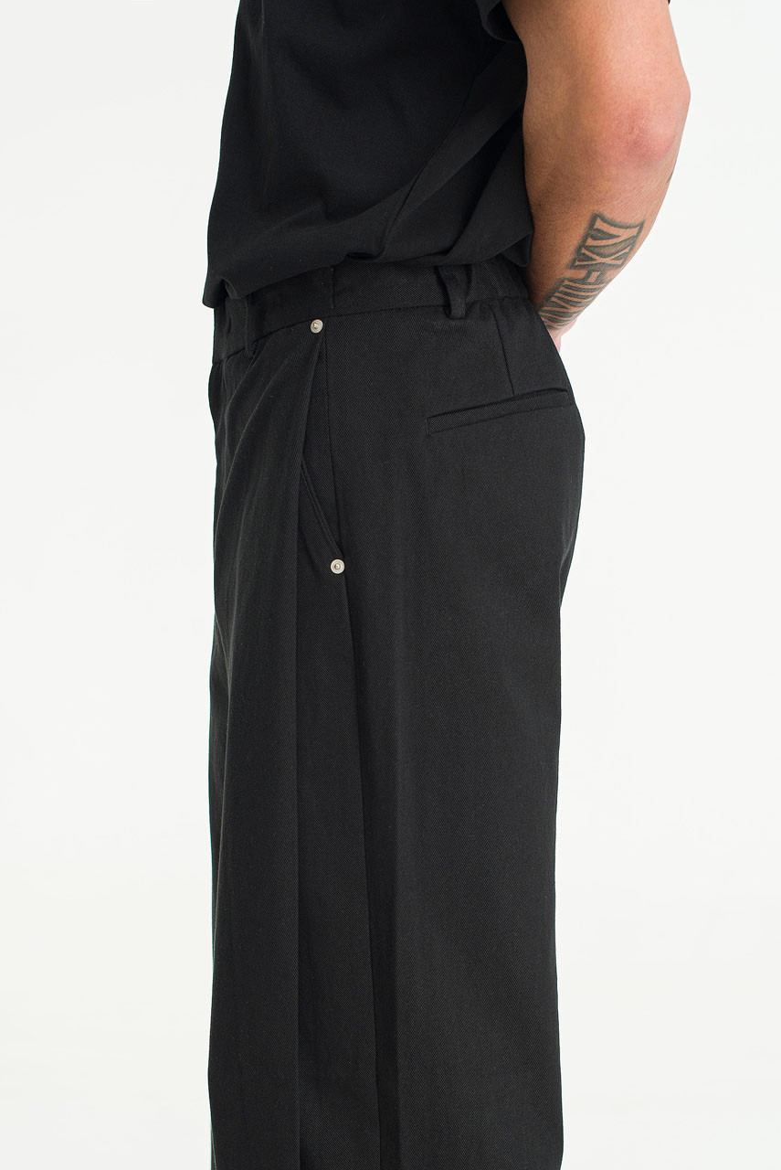 Menswear | Deep Pleat Pants, Black