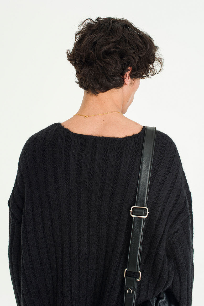 Menswear | Cropped Rib Knit, Black