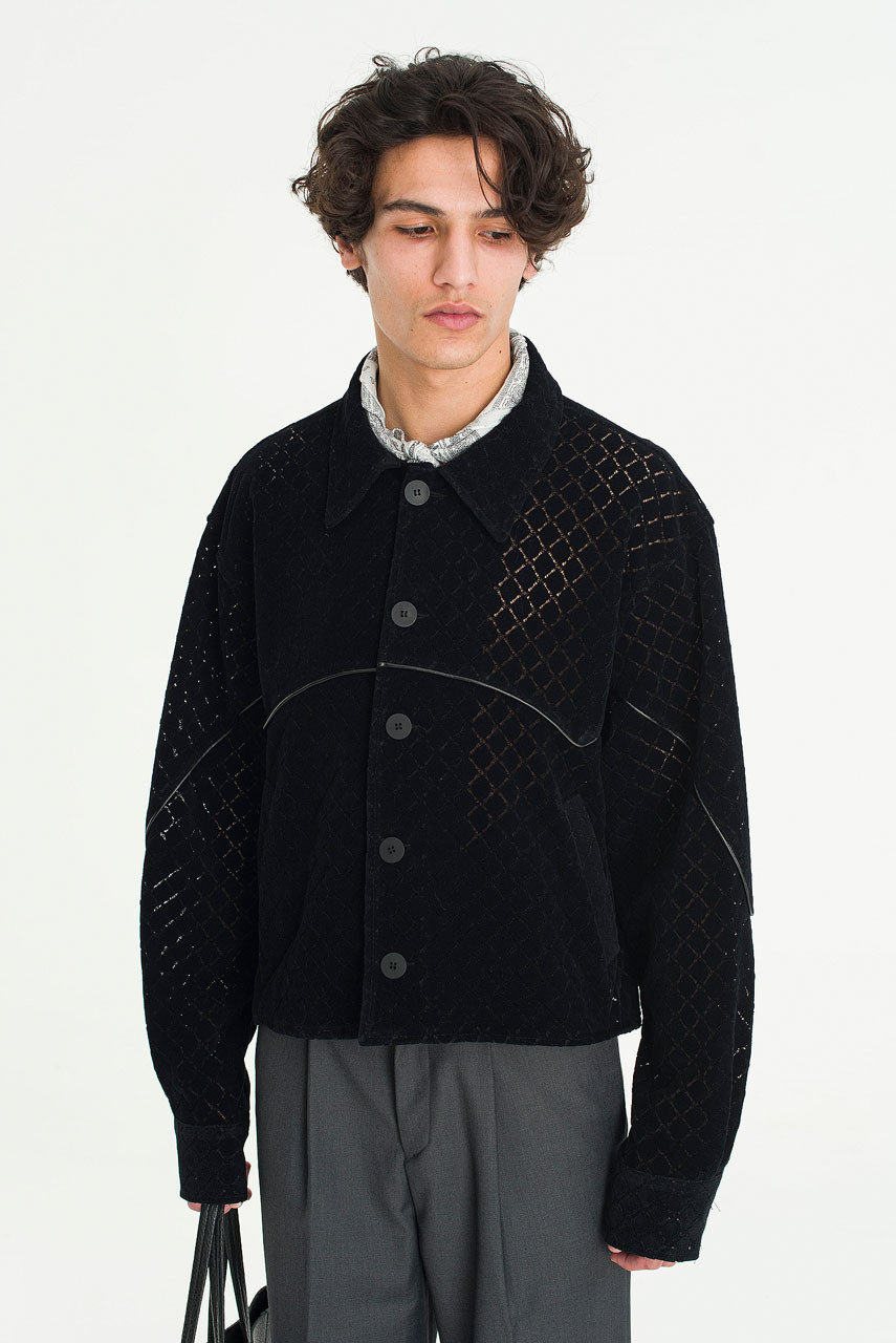 Menswear | Western Lace Overshirt, Black