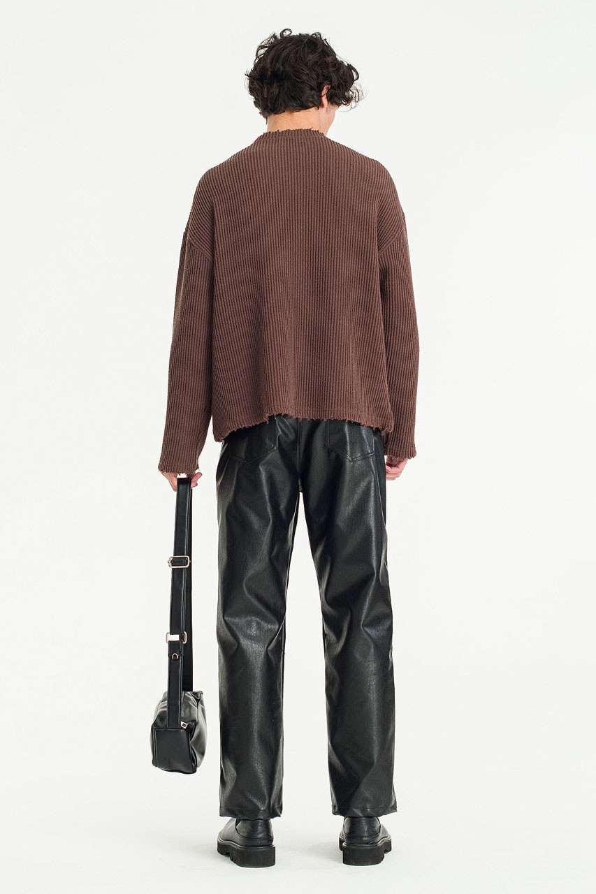 Menswear | Distressed Rib Knit, Brown