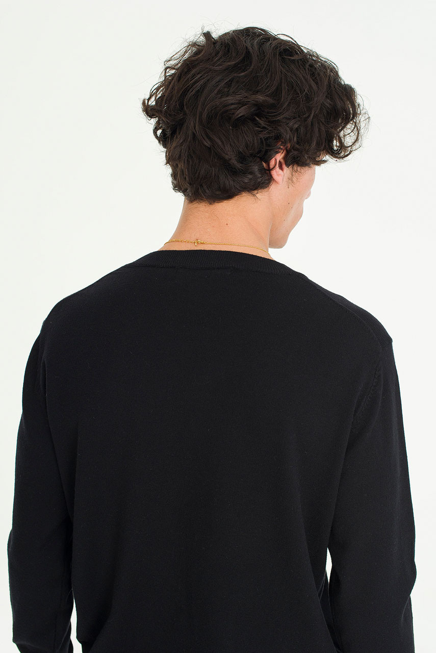 Menswear | Soft-Touch Crew Neck Knit, Black