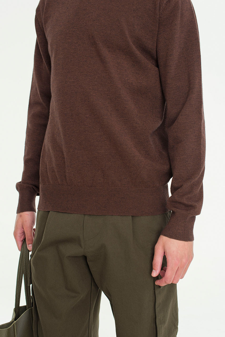 Menswear | Soft-Touch Crew Neck Knit, Brown