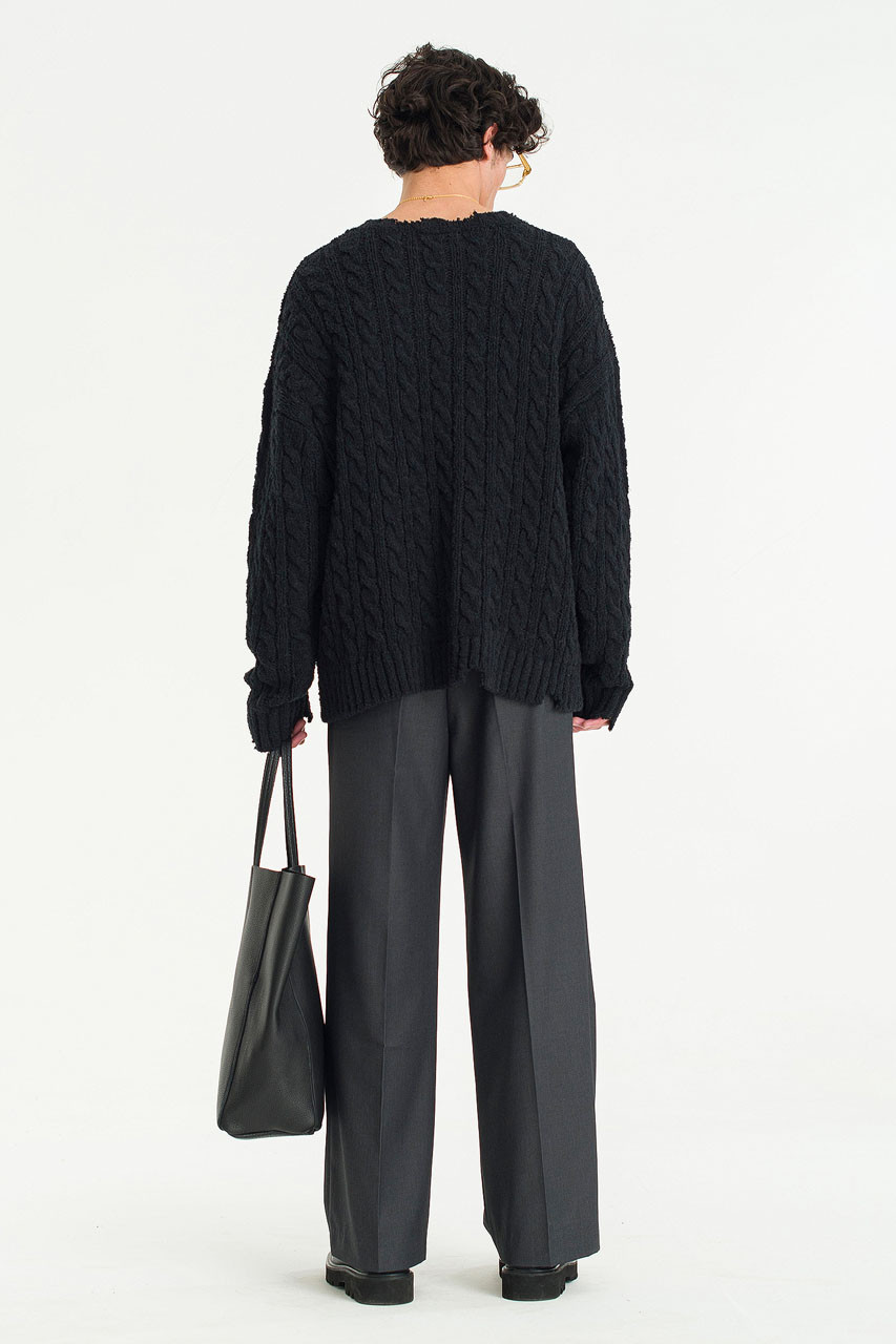 Menswear | Destroyed Cable Knit, Black