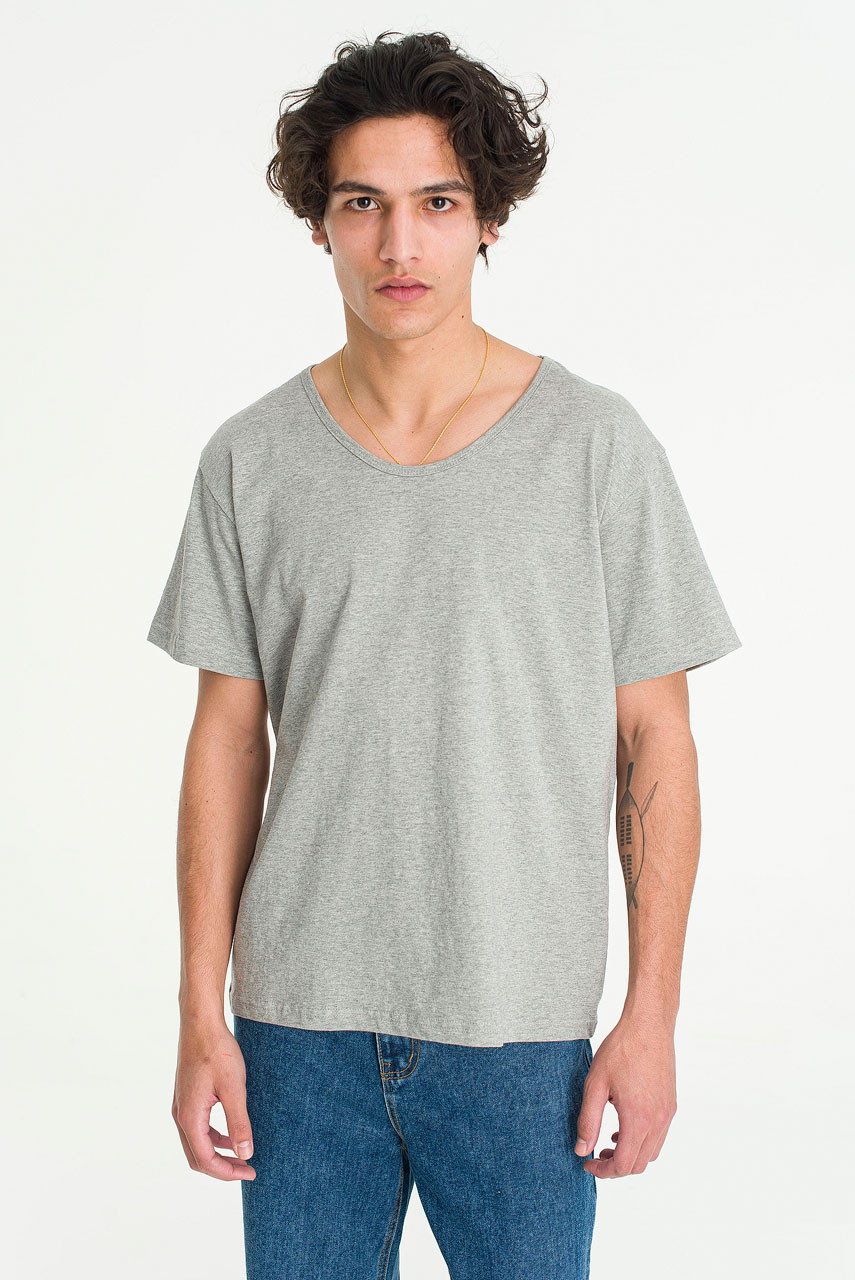 Menswear | U-Neck Short-Sleeve Tee, Light Grey