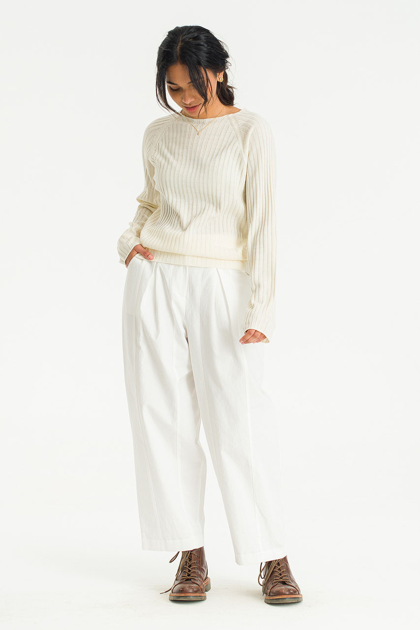 Square Neck Light Weight Jumper, Ivory