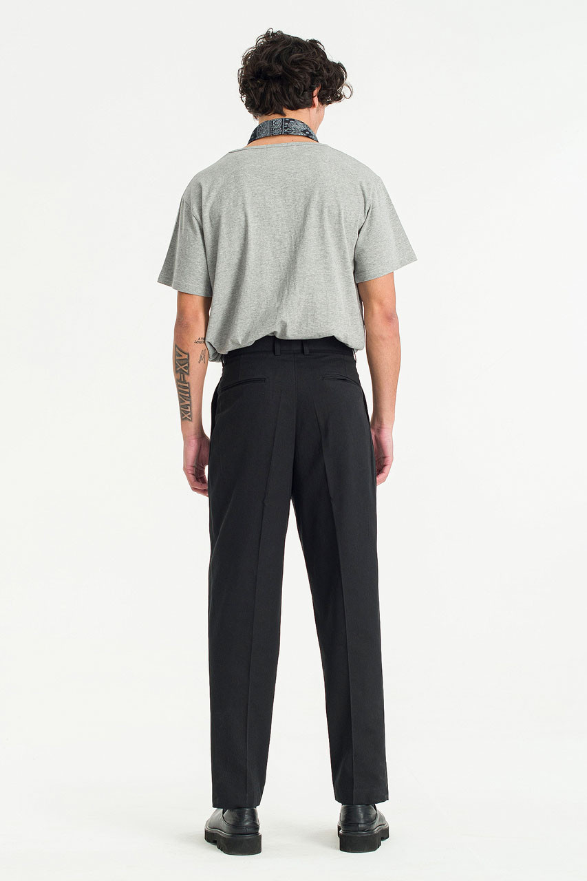 Menswear | Tapered Pintuck Pants, Black