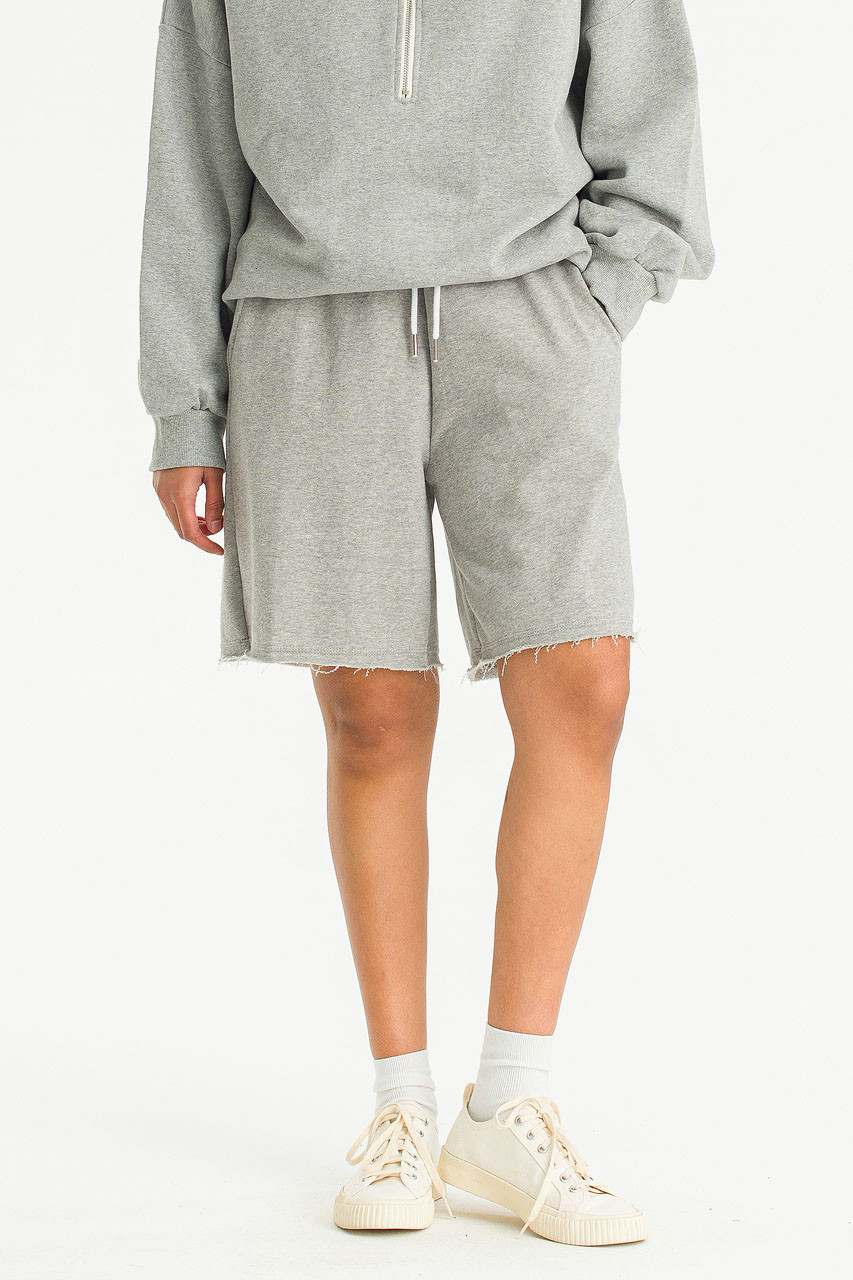 Soft Jogger Shorts, Melange Grey