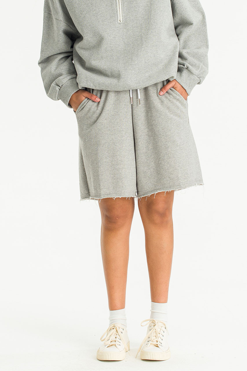 Soft Jogger Shorts, Melange Grey