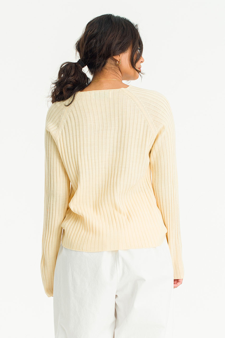 Square Neck Light Weight Jumper, Chamomile