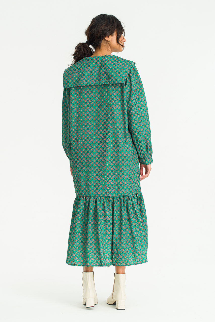 Mona Box Print Dress, Green