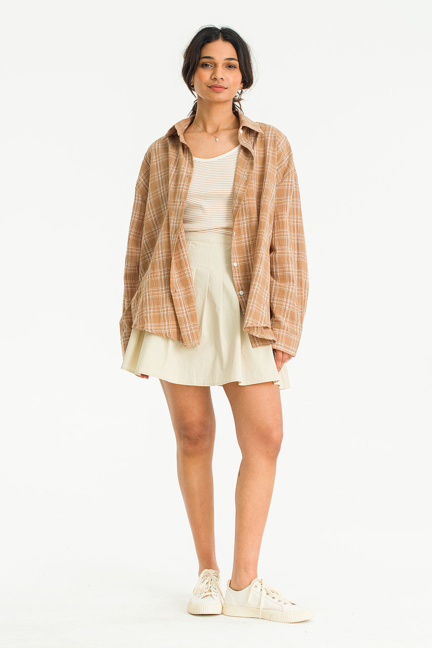 Bianca Check Shirt, Beige