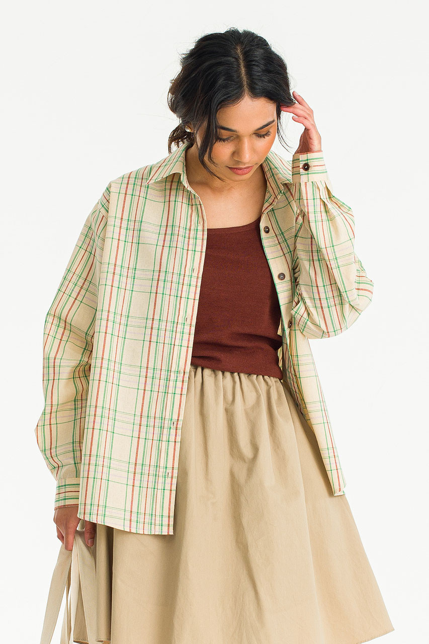 Bianca Check Shirt, Beige