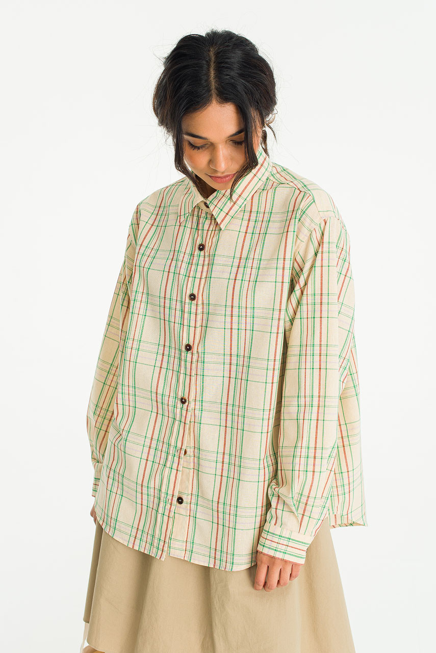 Bianca Check Shirt, Beige