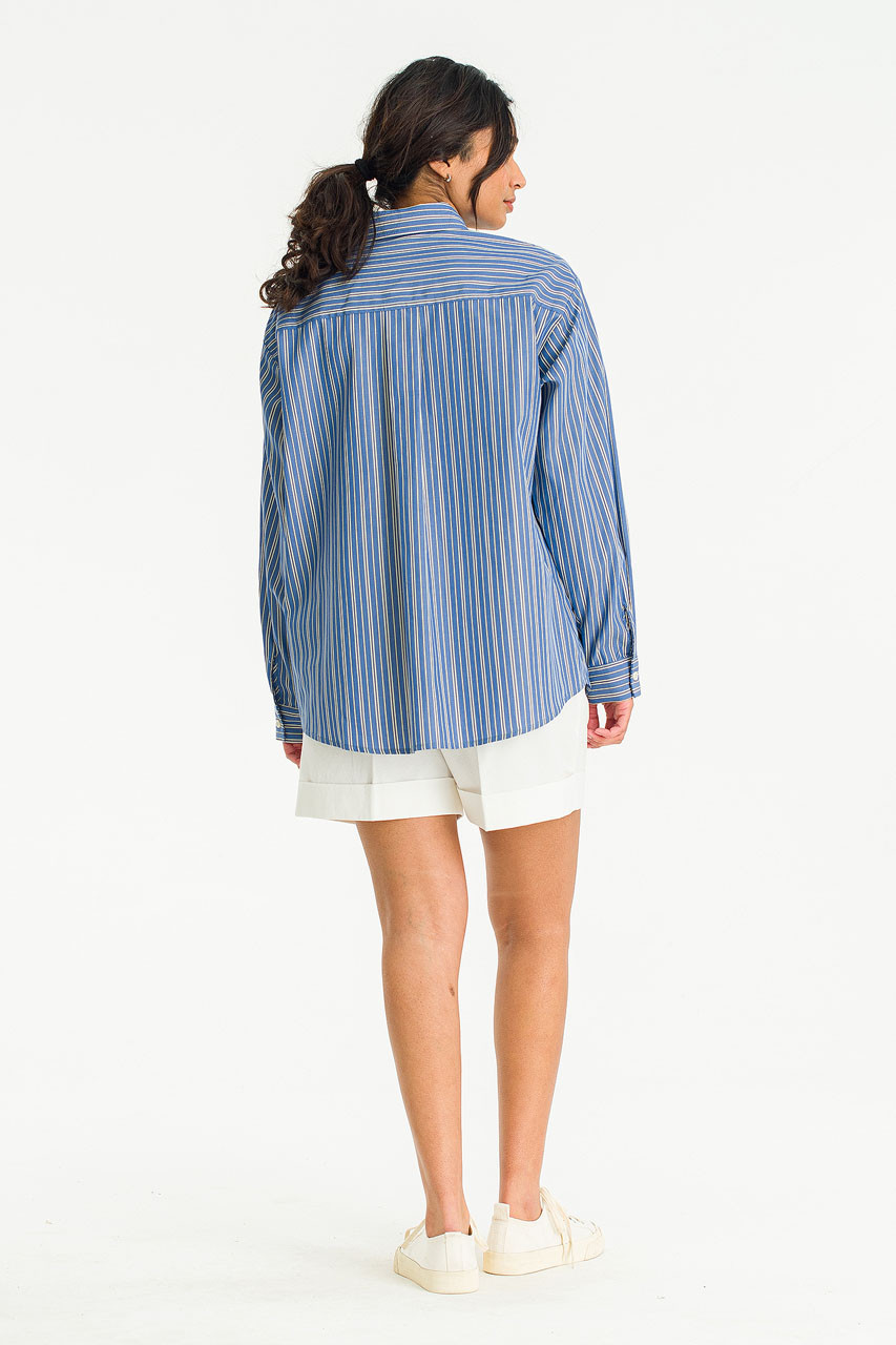 Aria Stripe Shirt, Blue