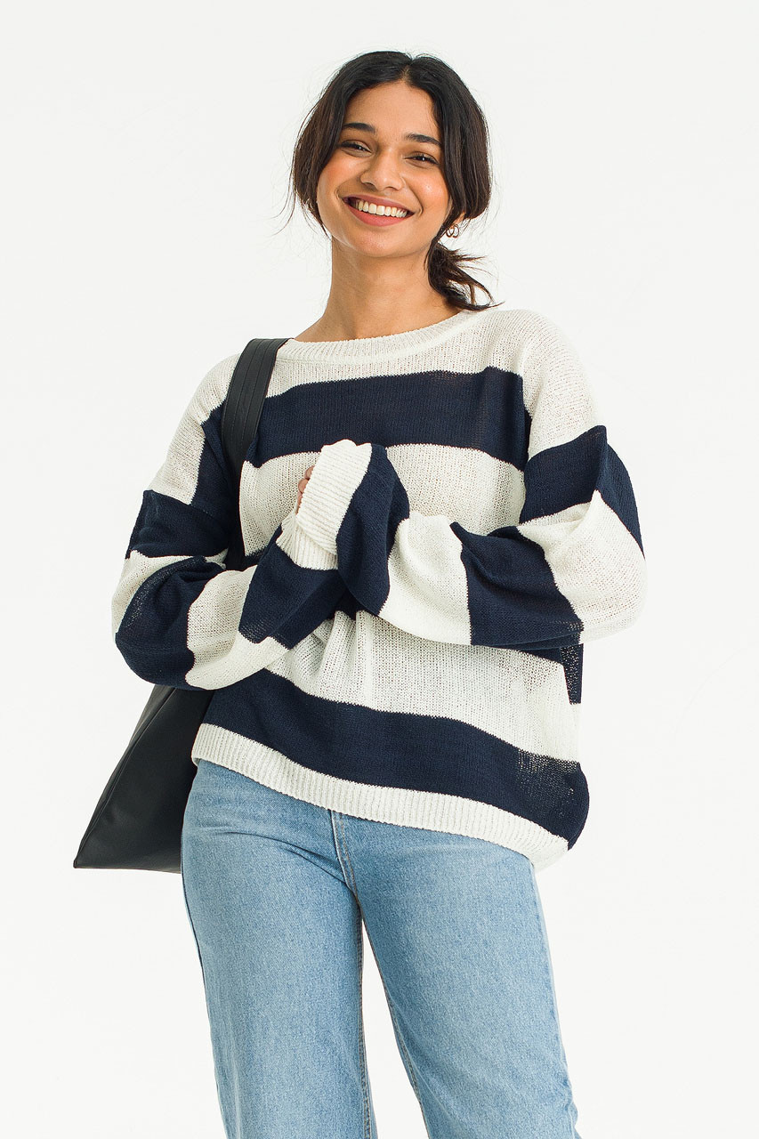 Claire Stripe Jumper, Ivory