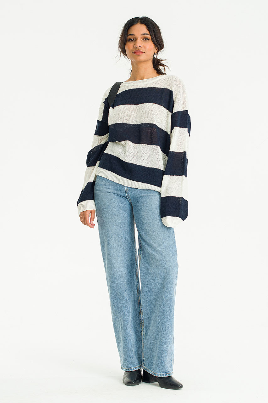 Claire Stripe Jumper, Ivory