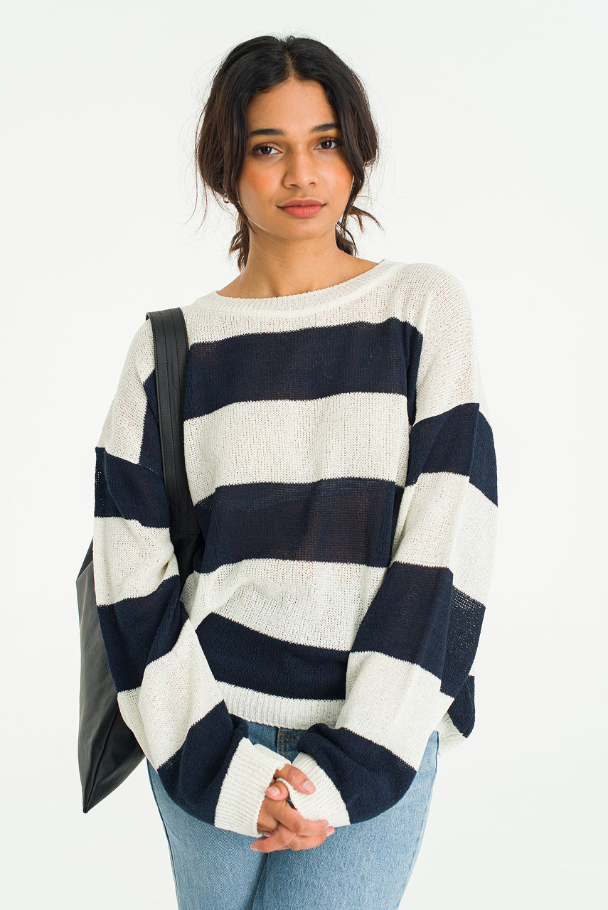 Claire Stripe Jumper, Ivory