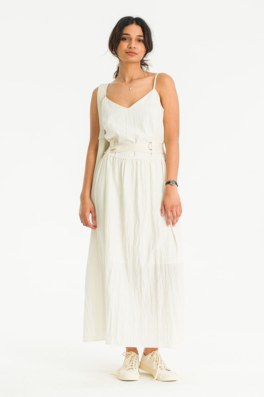 Agathe Belted Cami Dress, Cream