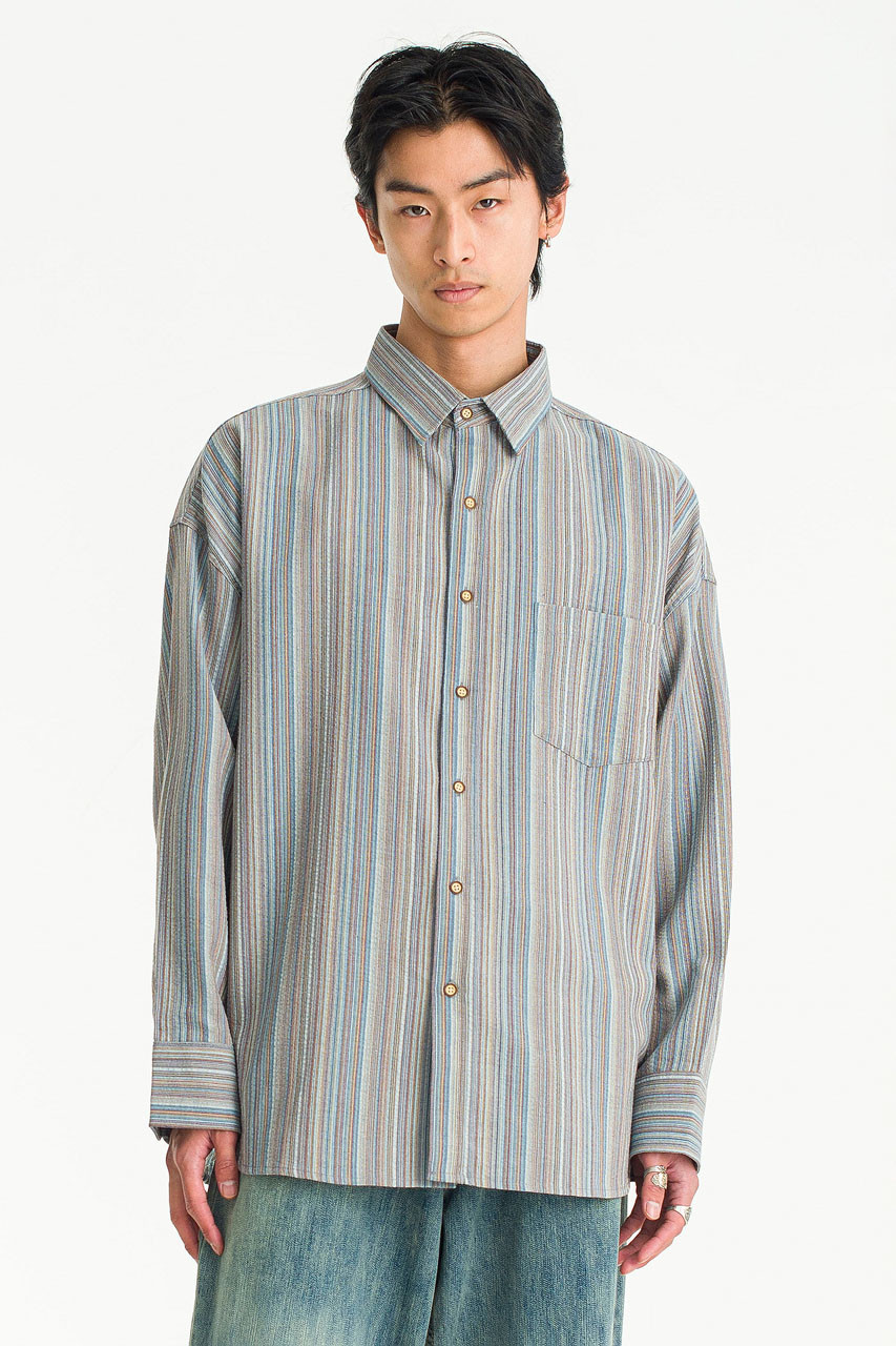 Menswear | Mixed Stripe Shirt, Blue