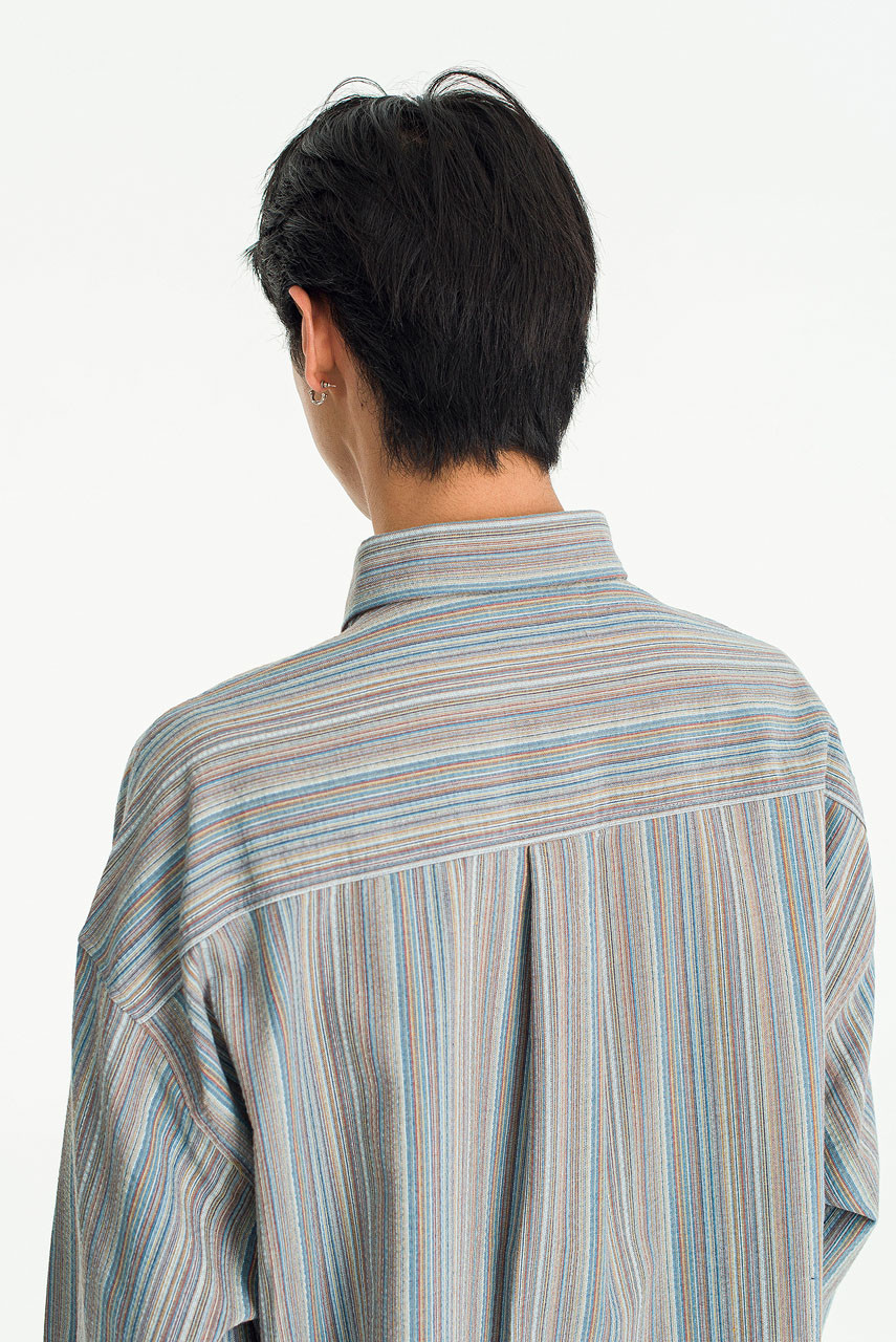 Menswear | Mixed Stripe Shirt, Blue